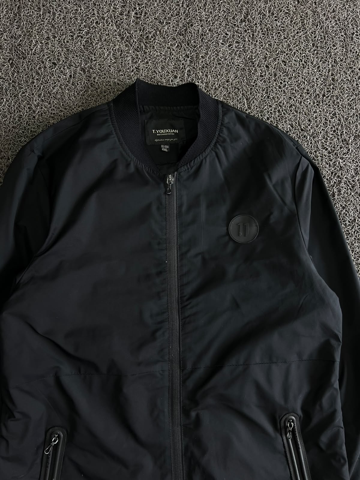 Men’s Black Longline Bomber Jacket