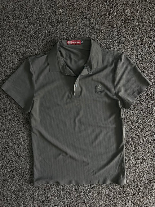 Textured Polo T-Shirt with Button Placket