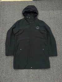 Men's Black Hooded Waterproof Parka Jacket – Lightweight Windbreaker Rain Coat
