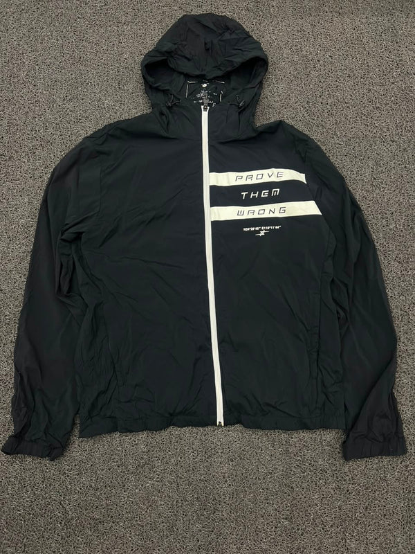 Prove Them Wrong Black Hooded Windbreaker Jacket