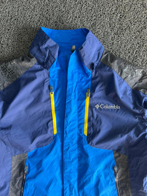Columbia Blue Colorblock Outdoor Windbreaker Jacket