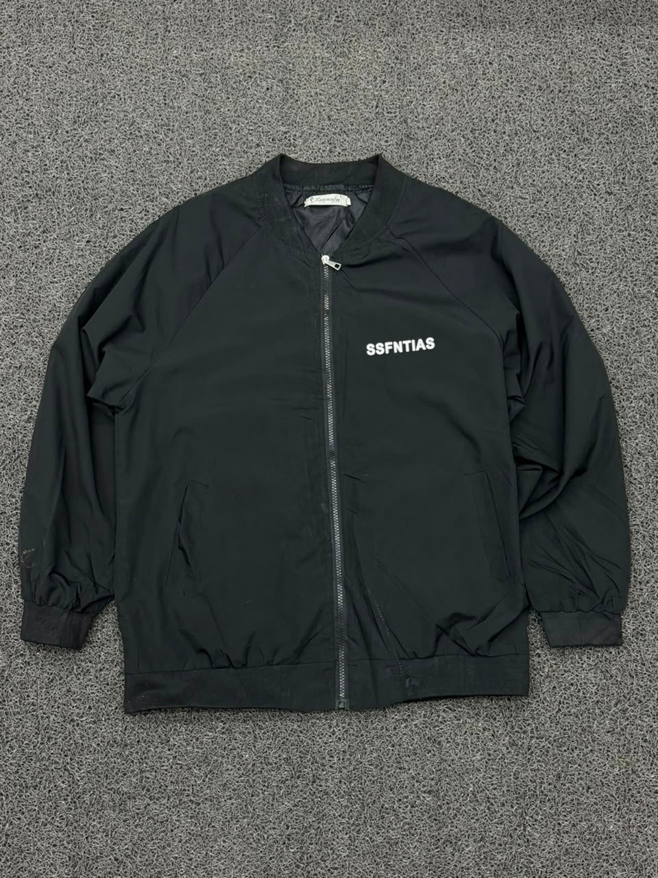 SSFNTIAS Black Lightweight Bomber Jacket – Full Zip Casual Outerwear