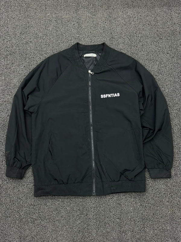 SSFNTIAS Black Lightweight Bomber Jacket – Full Zip Casual Outerwear