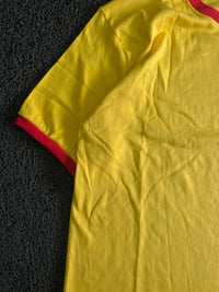 Yellow T-Shirt with Red Contrast Collar & Sleeve Trim