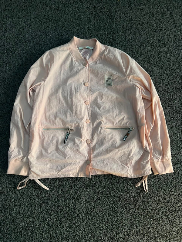 Lightweight Button-Up Windbreaker Jacket
