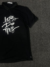 Polo T-Shirt with White “Let It Be” Graphic Print