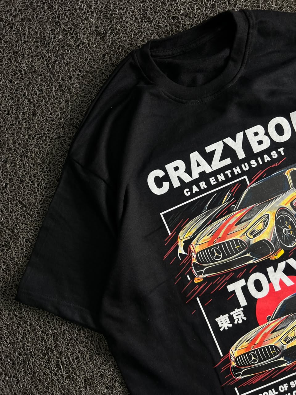Black Tokyo Car Graphic T-Shirt