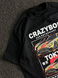 Black Tokyo Car Graphic T-Shirt