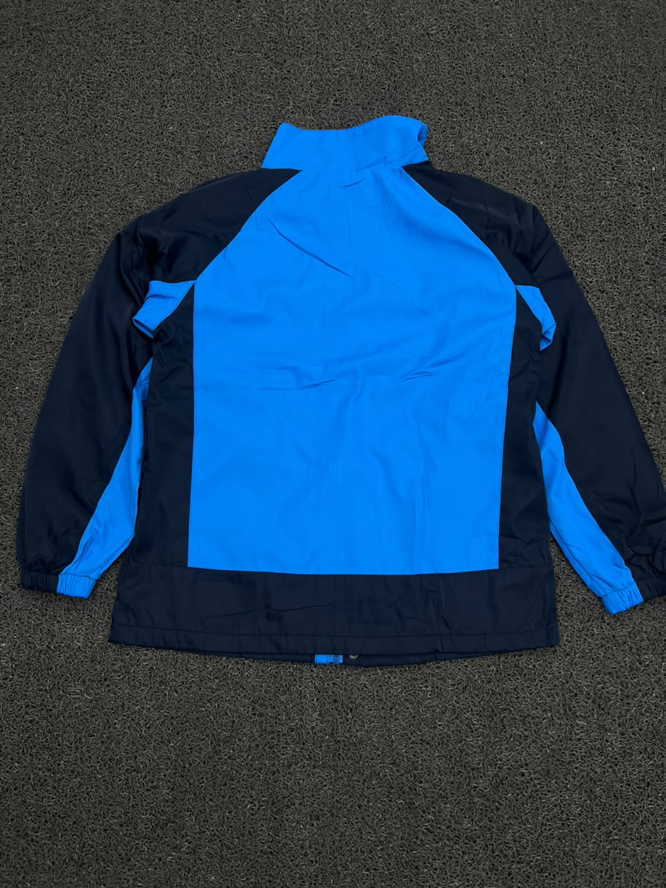 Men’s Blue & Navy Colorblock Hooded Windbreaker Jacket