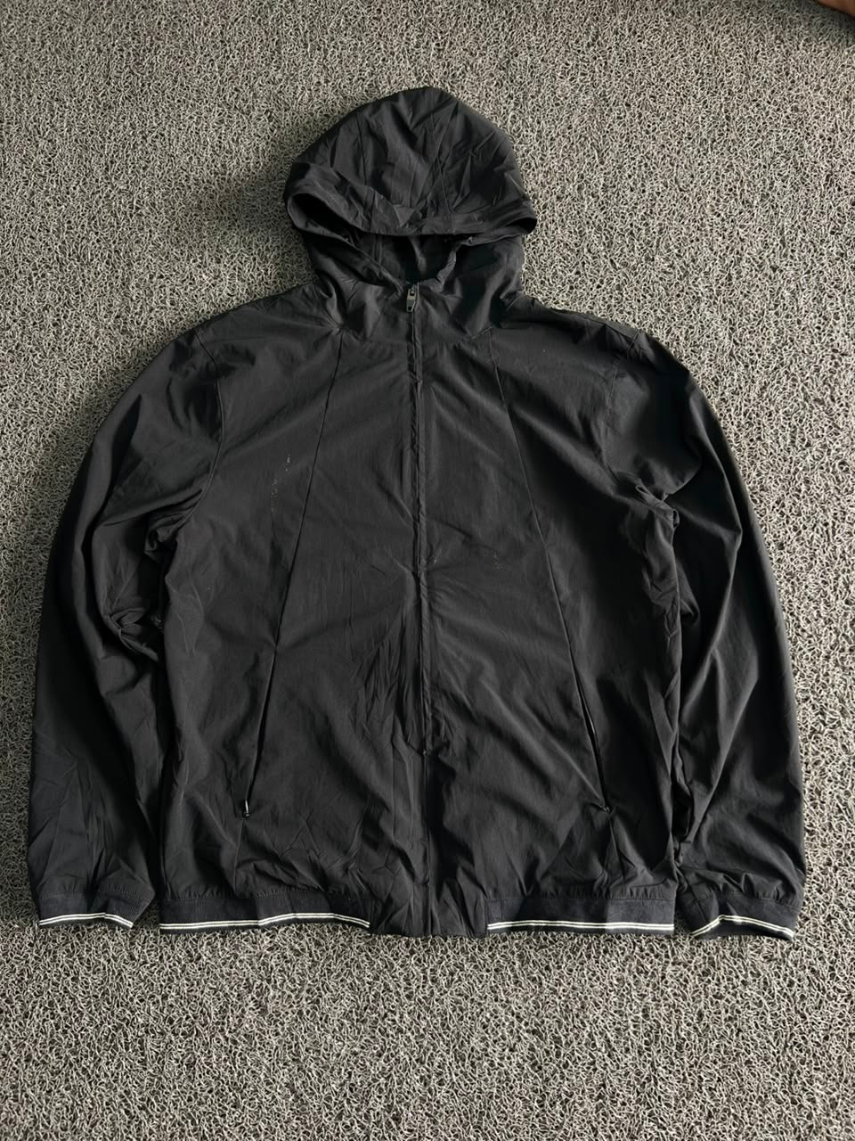 Black Lightweight Hooded Windbreaker Jacket – Full Zip Casual Outdoor Jacket
