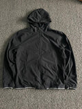 Black Lightweight Hooded Windbreaker Jacket – Full Zip Casual Outdoor Jacket