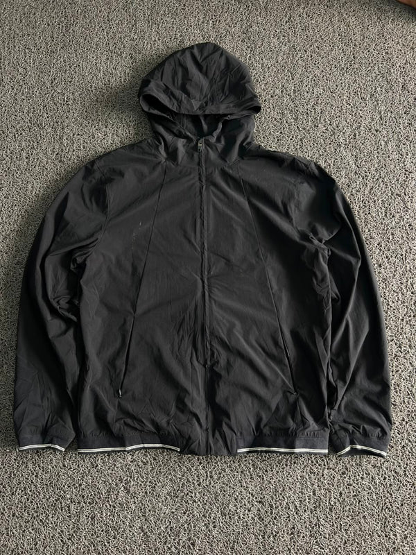 Black Lightweight Hooded Windbreaker Jacket – Full Zip Casual Outdoor Jacket