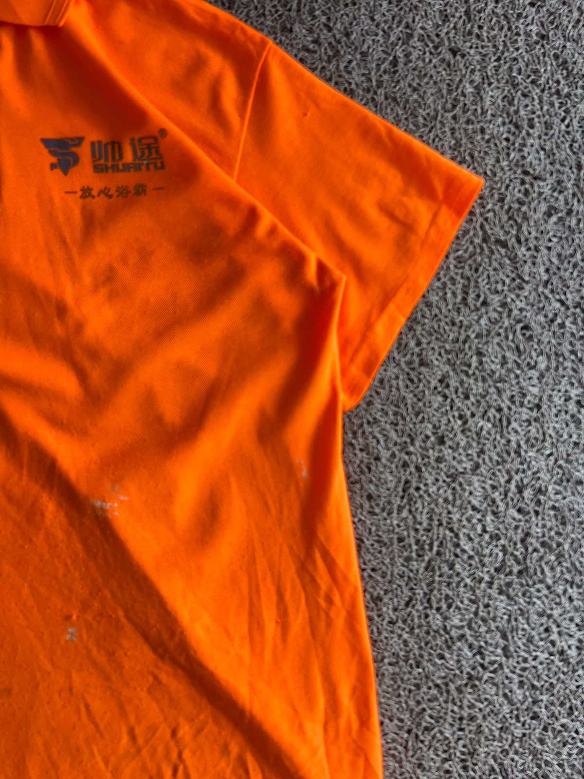 Bright Orange ShuaiTu Polo T-Shirt ⚠️ Small Stains