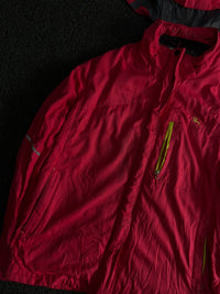 Women’s Red Hooded Lightweight Outdoor Windbreaker Jacket