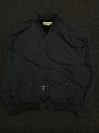 Vintage Bomber Jacket with Zip Pockets & Ribbed Cuffs