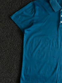 Tucano Blue Printed Polo T-Shirt with Chest Pocket
