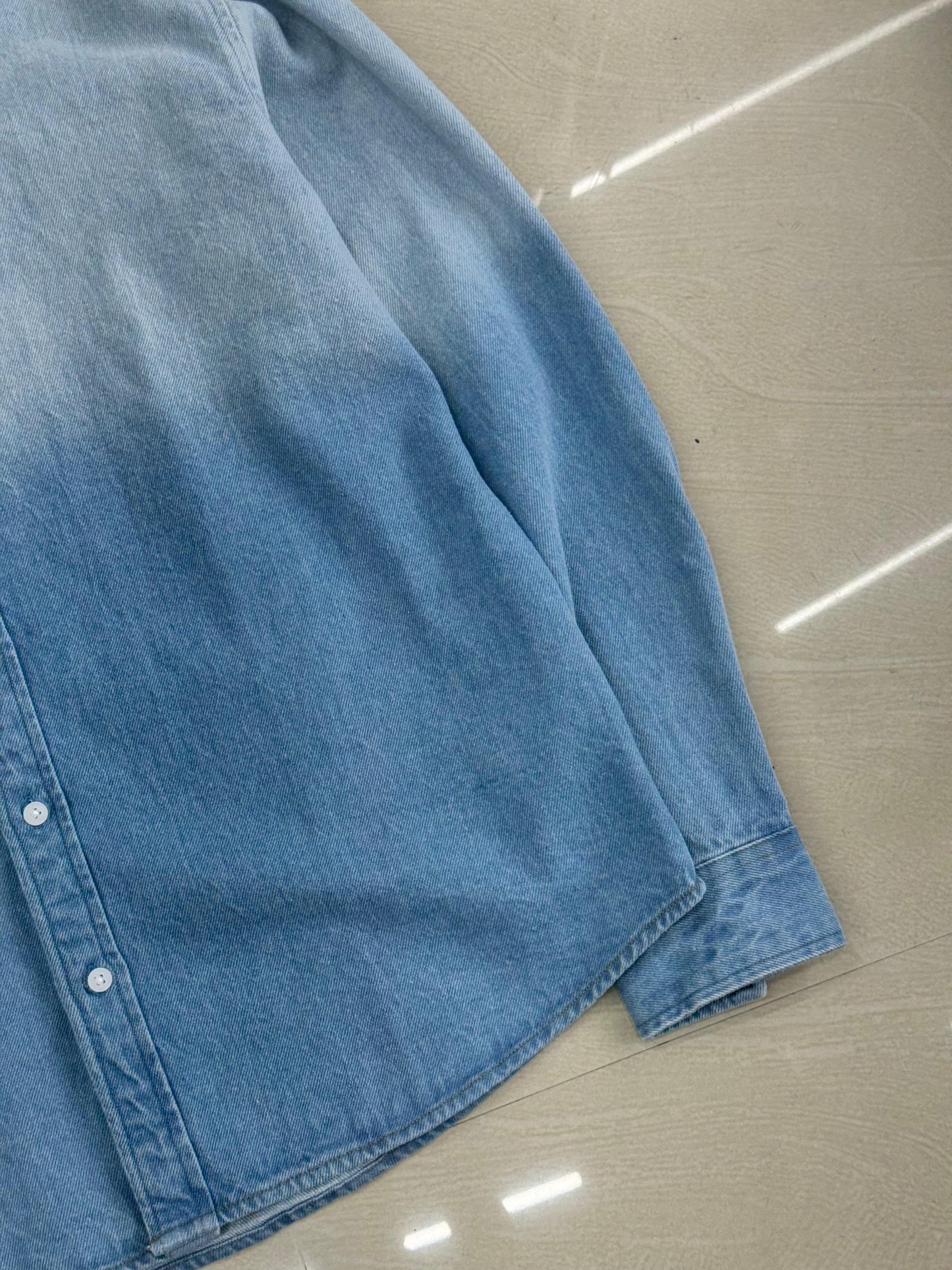 Men's Ombre Wash Denim Button-Down Shirt – Blue