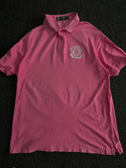 Pink Polo T-Shirt with Crest Logo