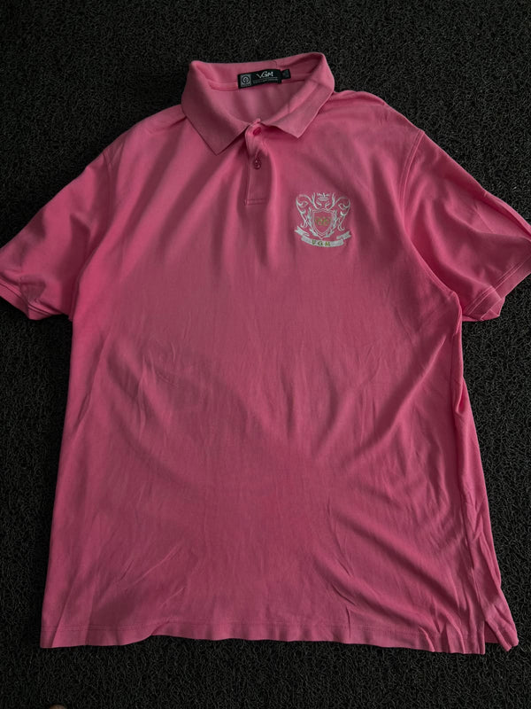 Pink Polo T-Shirt with Crest Logo