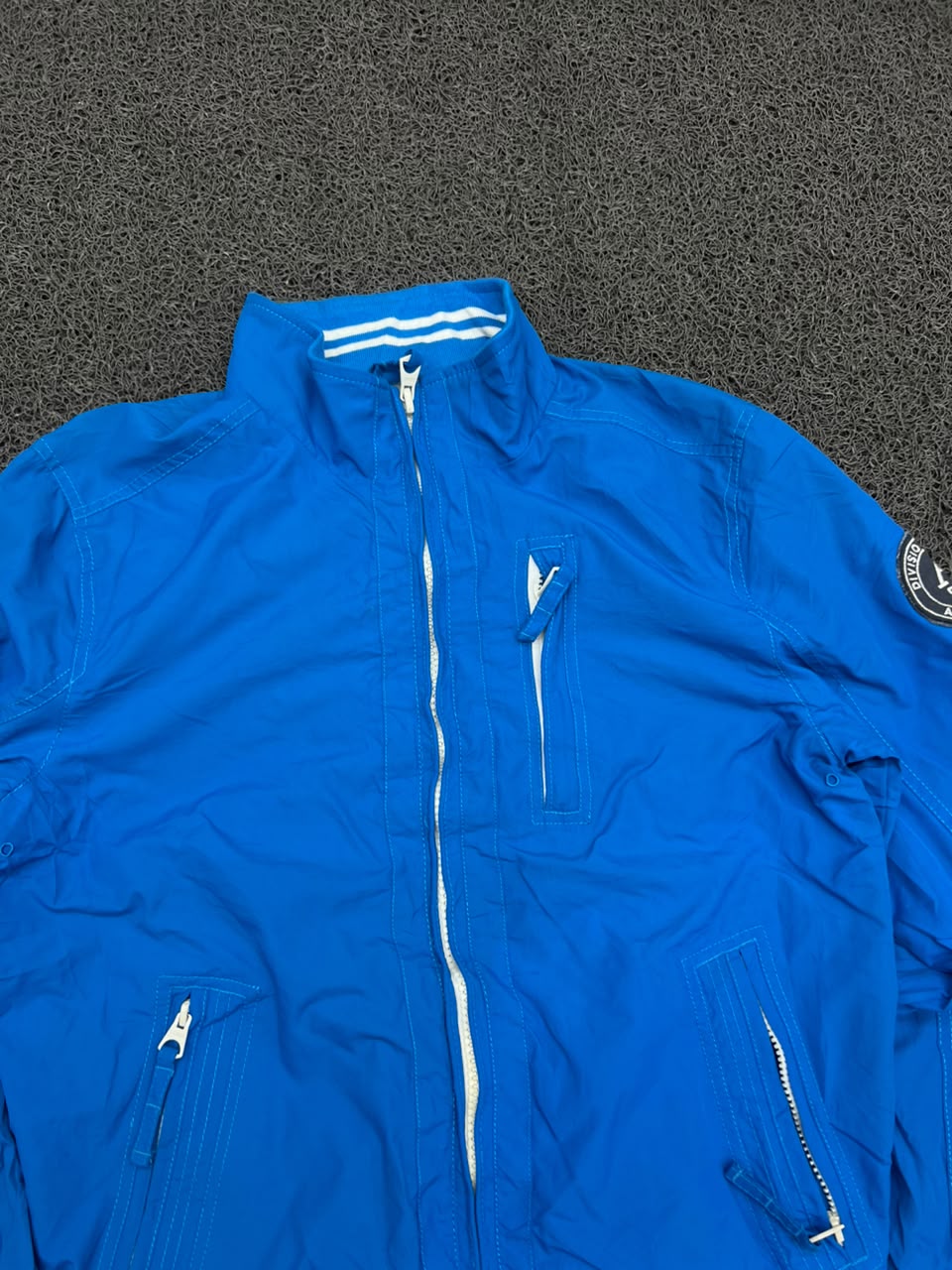Blue Athletic Full Zip Windbreaker Jacket