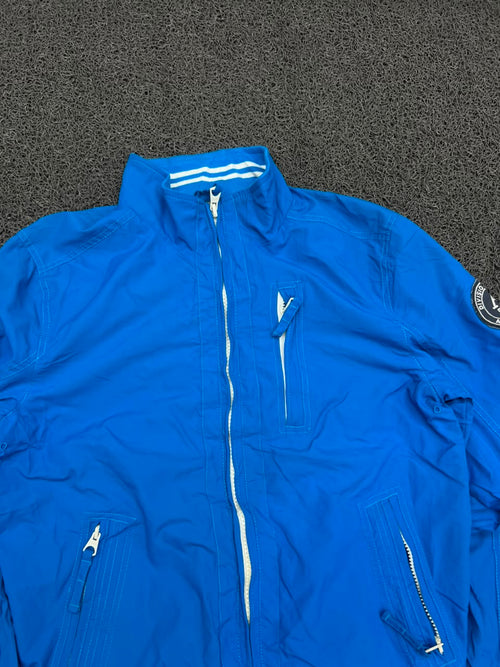 Blue Athletic Full Zip Windbreaker Jacket