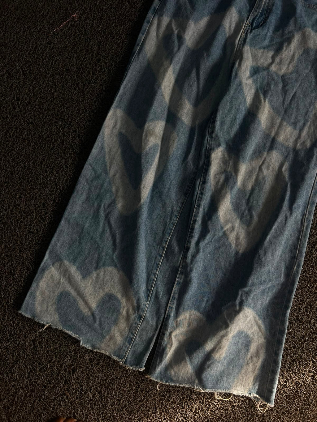 Vintage Zara Wide Leg Bleach Wash Denim Jeans