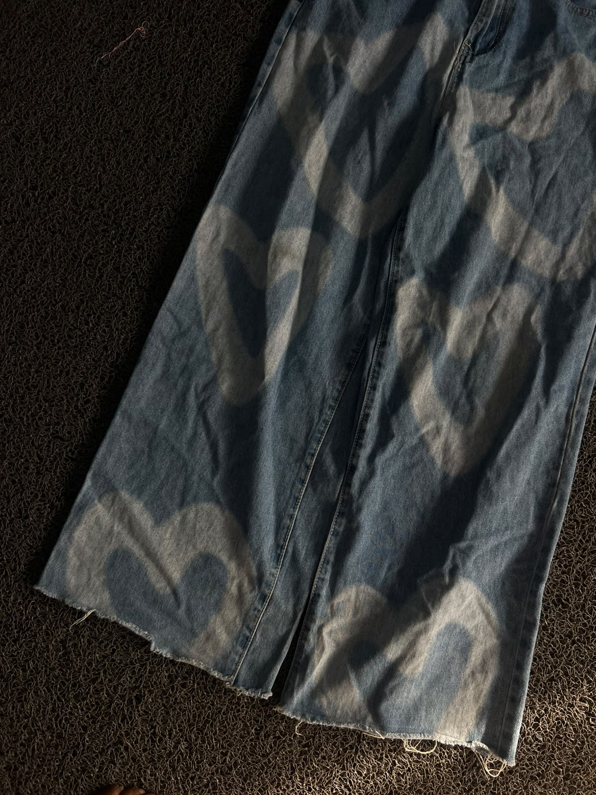 Vintage Zara Wide Leg Bleach Wash Denim Jeans