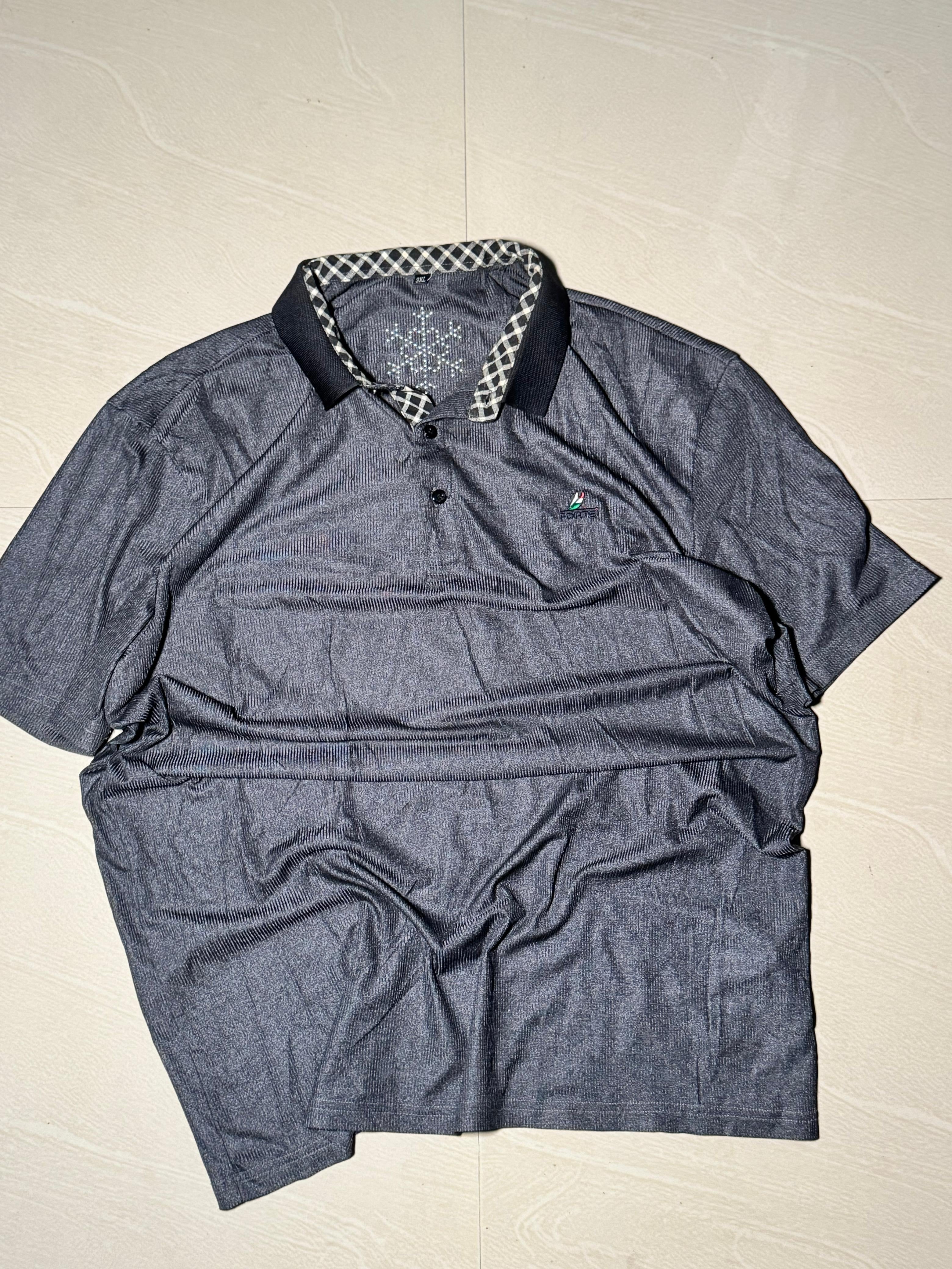Men’s  Polo T-Shirt with Contrast Check Collar