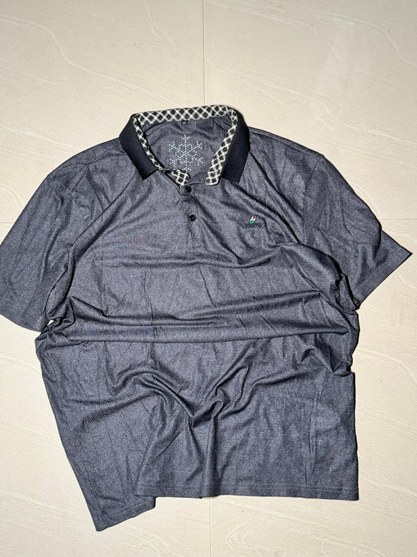 Men’s  Polo T-Shirt with Contrast Check Collar