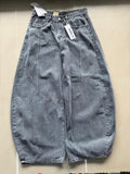 Grey Washed Barrel Fit super  Baggy Jeans