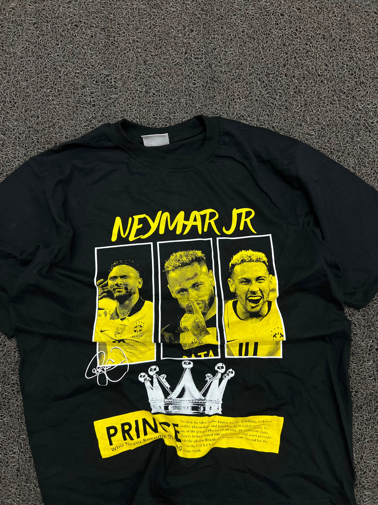 Neymar Jr "Prince" Graphic T-Shirt – Black Football Fan Tee