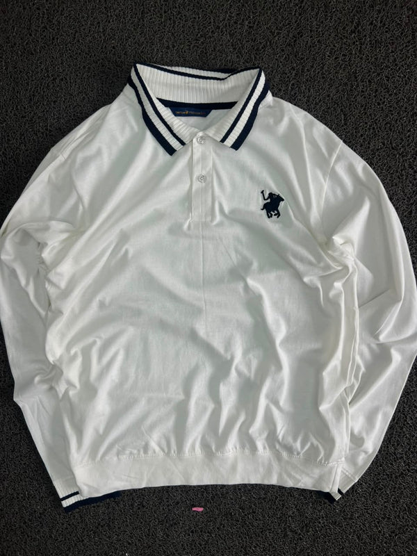 Ralph Lauren White Long Sleeve Polo Sweatshirt