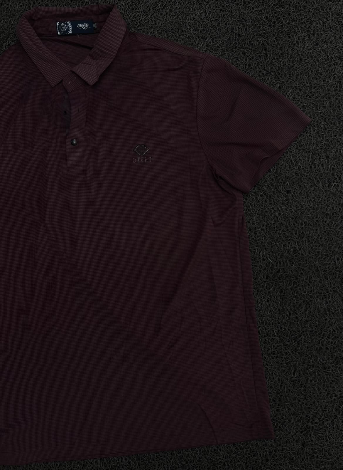Textured Polo T-Shirt with Chest Logo – Short Sleeve ⚠️ Buttons Missing