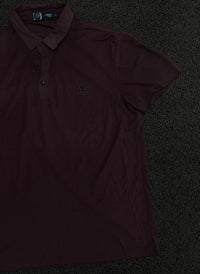 Textured Polo T-Shirt with Chest Logo – Short Sleeve ⚠️ Buttons Missing