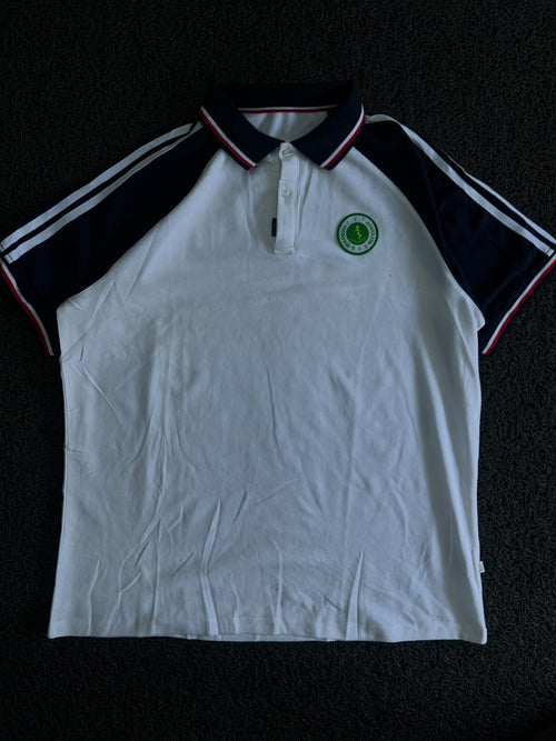 White Contrast Stripe Polo T-Shirt