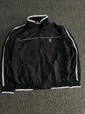 Black & White Lightweight Track Jacket – Full Zip Athletic Windbreaker