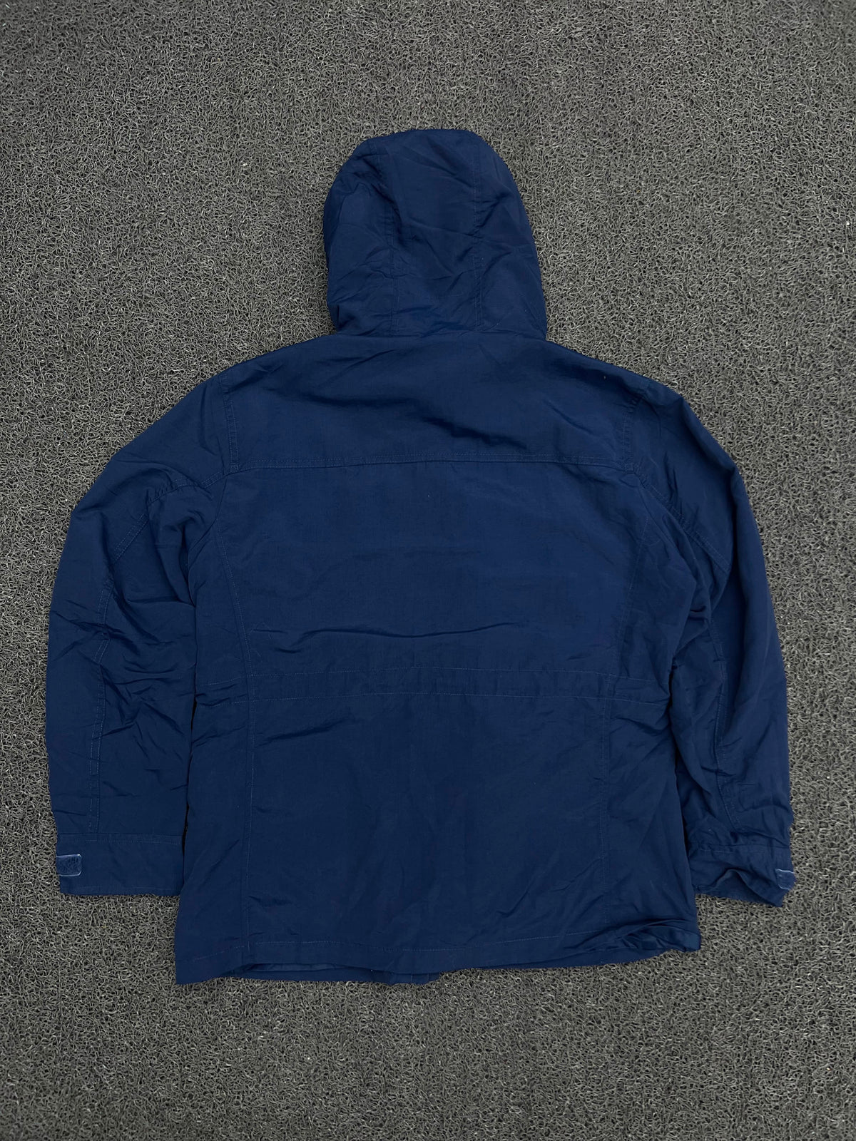 Vintage Blue Hooded Multi-Pocket Utility Jacket