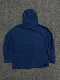 Vintage Blue Hooded Multi-Pocket Utility Jacket