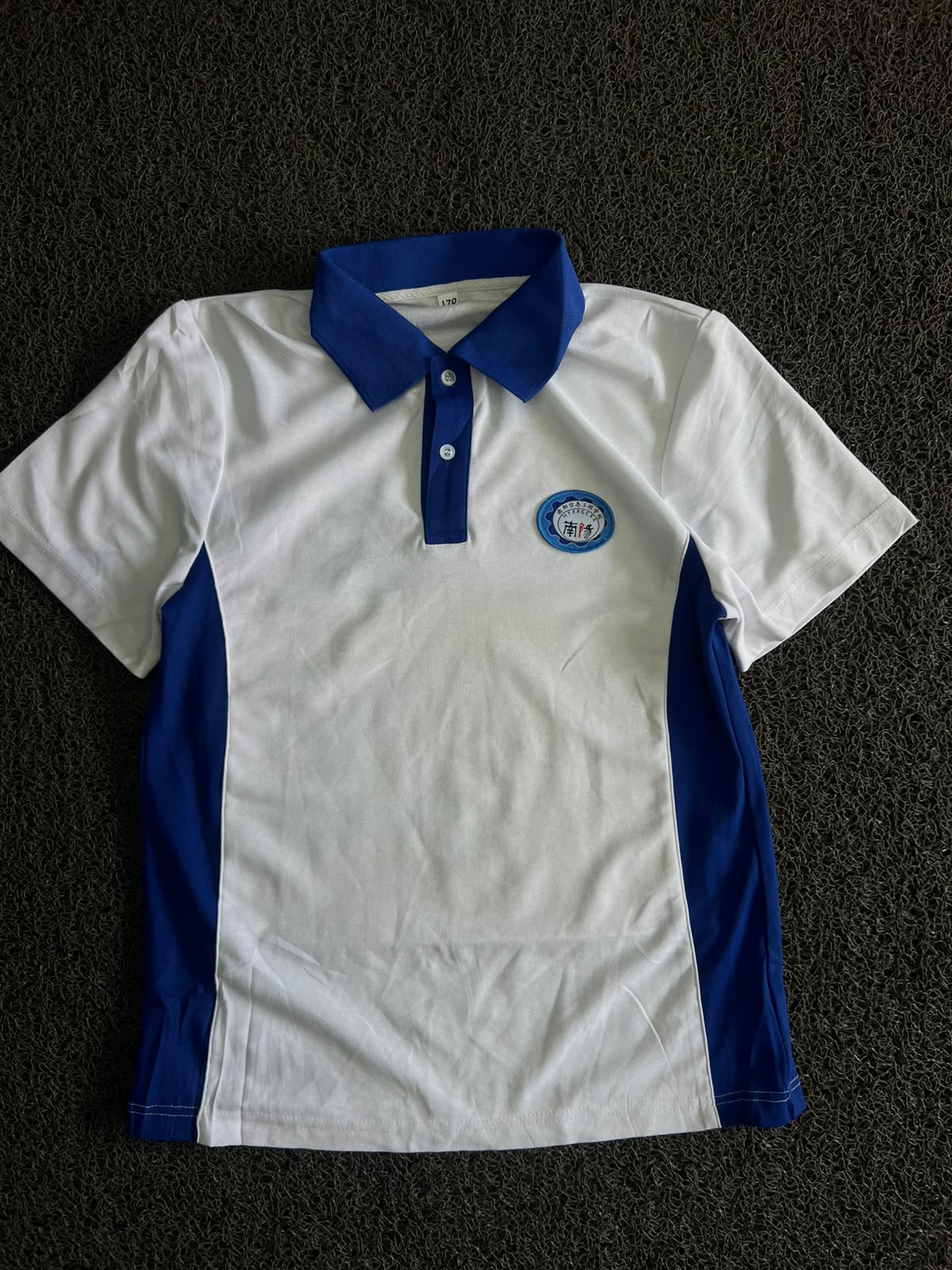 White & Blue Contrast Collar Polo T-Shirt
