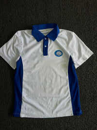 White & Blue Contrast Collar Polo T-Shirt