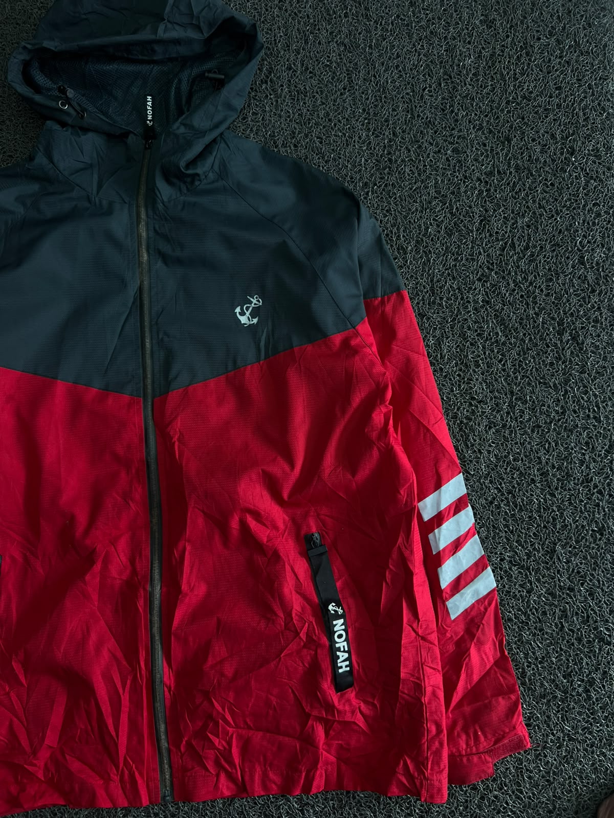 NOFAH Colorblock Hooded Windbreaker Jacket ⚠️ Small Stains