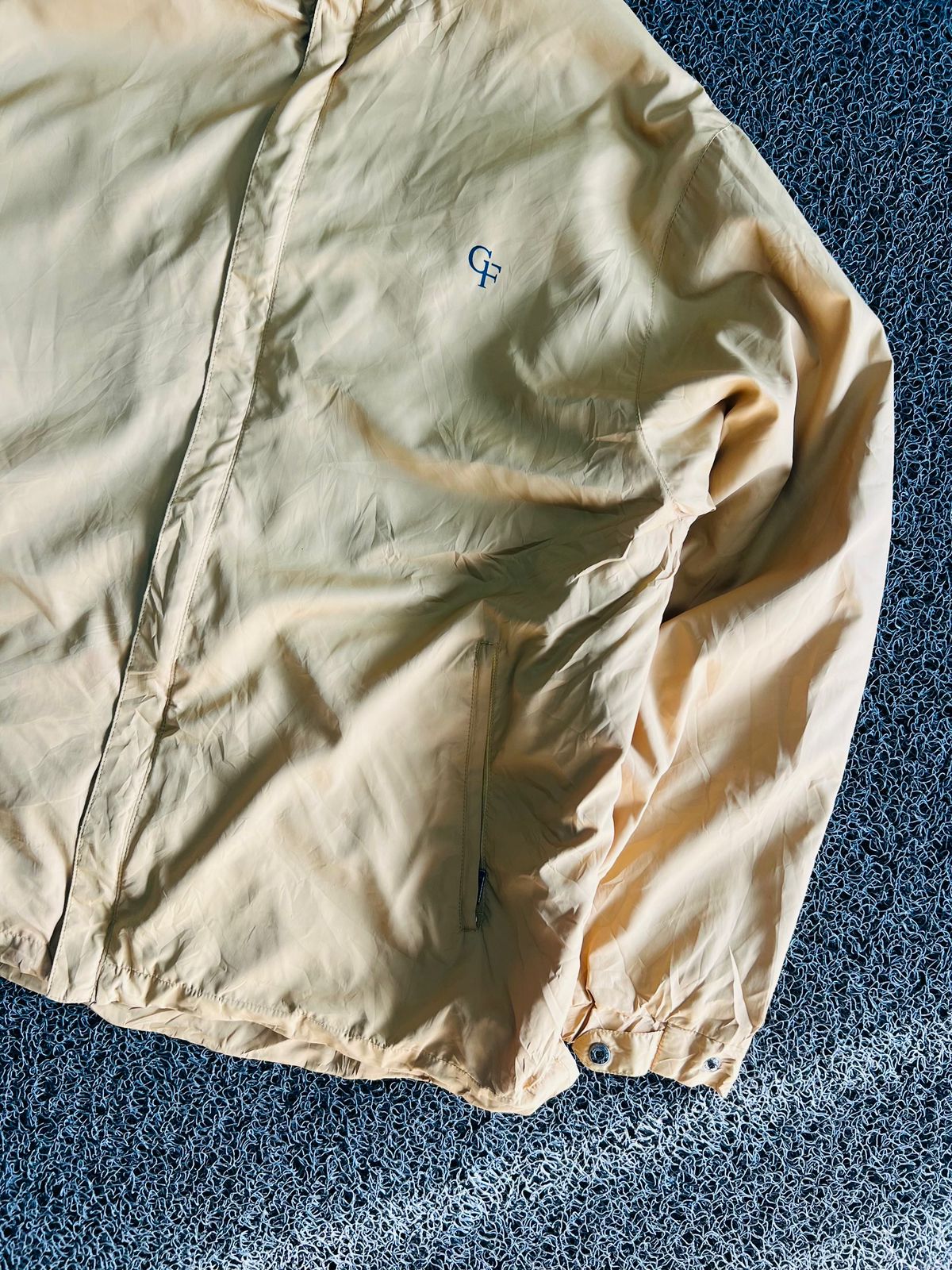 CF Beige Lightweight Zip-Up Windbreaker Jacket