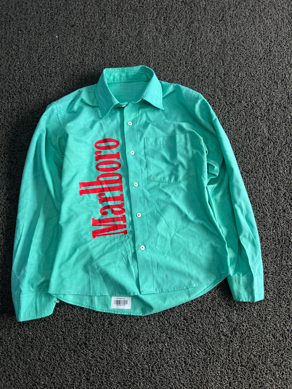 Vintage Marlboro Graphic Long Sleeve Button-Up Shirt | Thrifted