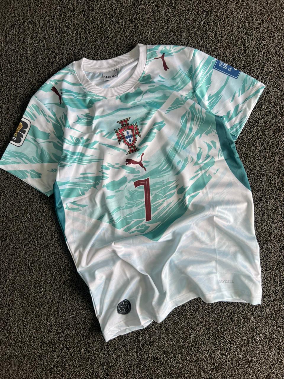 Portugal 2025 Special Edition Jersey – Cristiano Ronaldo #7 | White & Mint Green