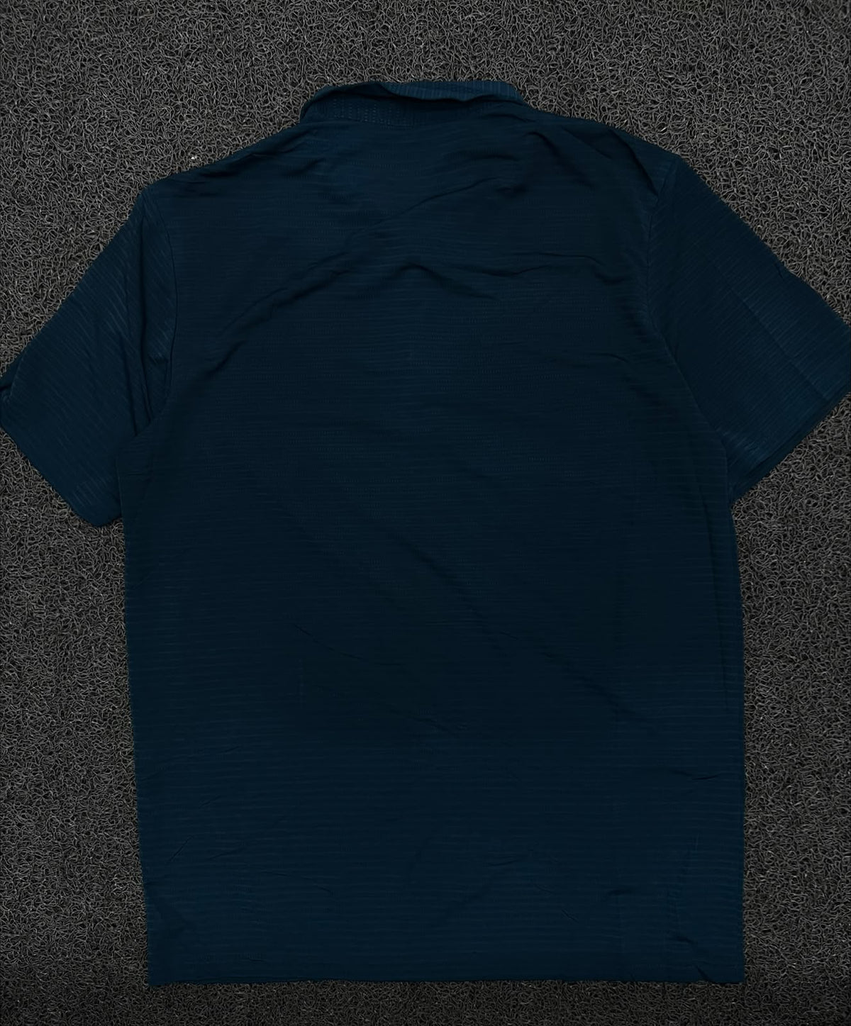 Vintage Blue Textured Polo T-Shirt with Chest Logo