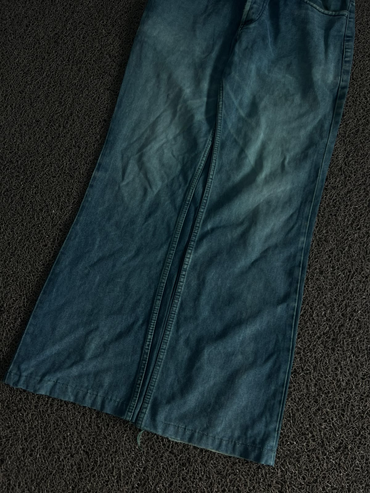 Vintage Teal Wide Leg Denim Jeans