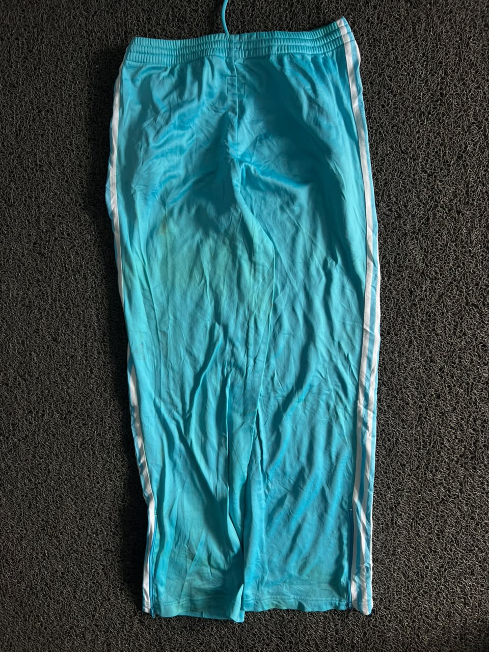 Adidas Thrift Blue 3-Stripes Track Pants – ⚠️ Small Stain