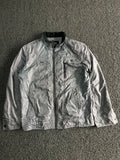 Vintage Silver Utility Zip-Up Jacket – Lightweight Stand Collar Windbreaker