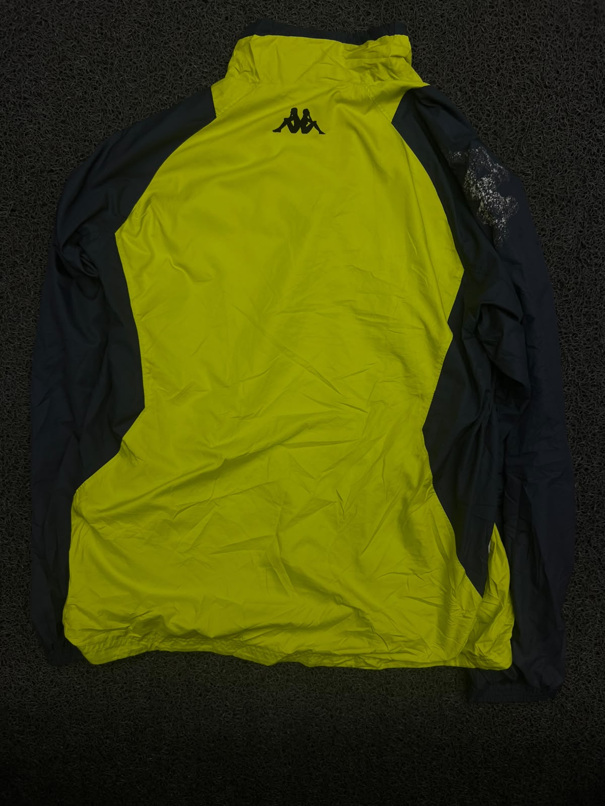 Lime Green & Black Kappa Sports Jacket with Zip Front & Contrast Panels
