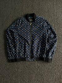 Freelook Heart Print Quilted Bomber Jacket –Zip-Up Casual Jacket